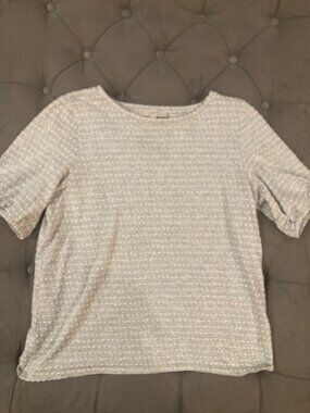 Women's Loft Blouse Gray and White